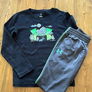 Boys Under Armour thermal long sleeve top/pant set